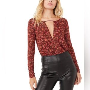 Free People intimately floral long sleeve bodysuit
